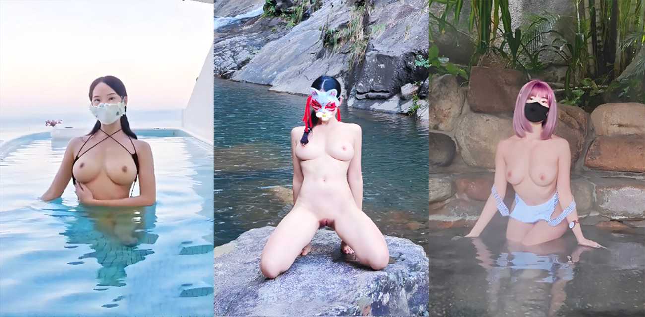 巨乳御姐【Moon】户外露出合集，性感比基尼泳池露奶化身猫女郎笼中裸舞